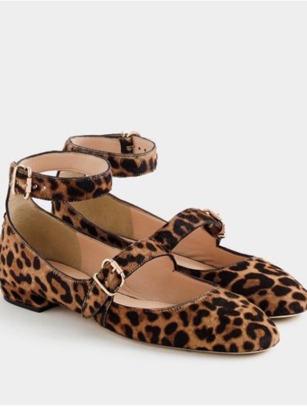 J.Crew Calf Hair Double Strap Ballet Flats